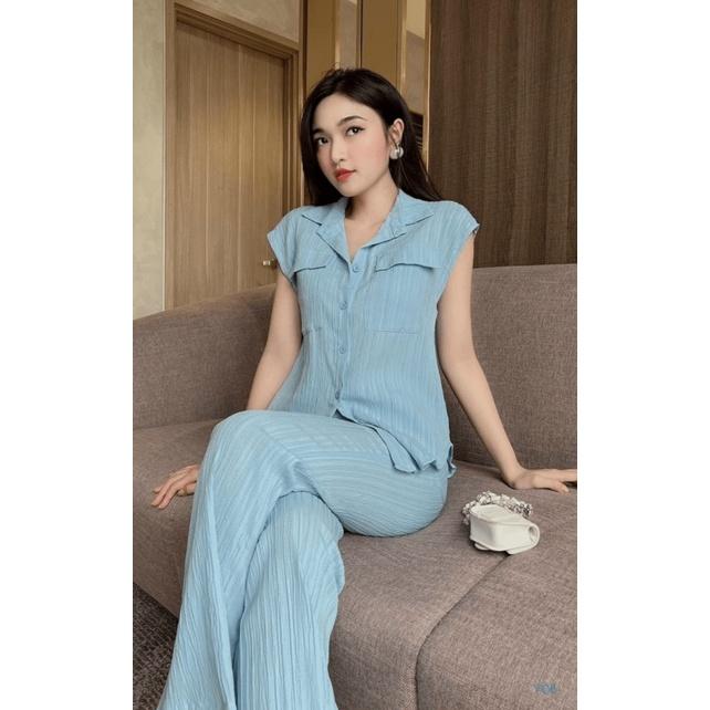 SÉT BỘ ĐŨI XỐP NỮ ÁO PHỐI TÚI HỘP ĐI CHƠI DỰ TIỆC THANH LỊCH SANG CHẢNH VALENTINNA
