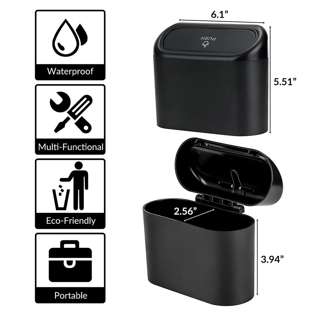 1 Thùng Rác Mini Có Nắp Chống Rò Rỉ Dành Cho Xe Hơi Xe Tải Xe Tải Xe Buýt Xe Buýt