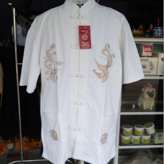 Áo Tàu Nam màu trắng - Size M, L, XL, 2XL