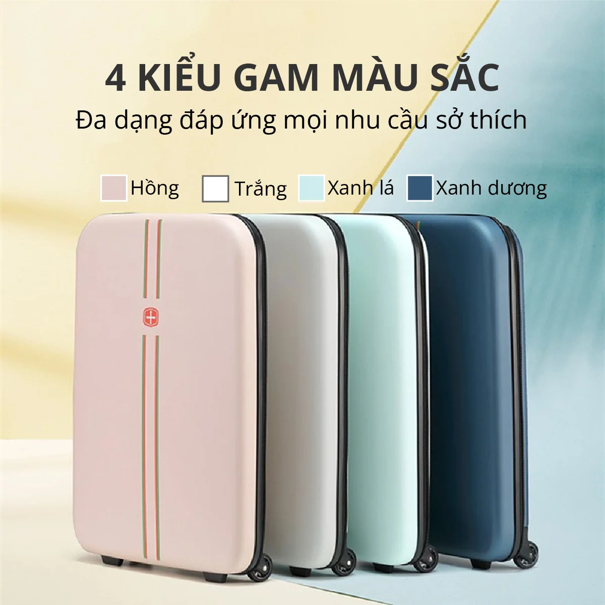 Vali du lịch xếp gọn tiết kiệm không gian Kachi MK355 size 20&quot; / 24&quot; với 4 màu - Hàng chính hãng