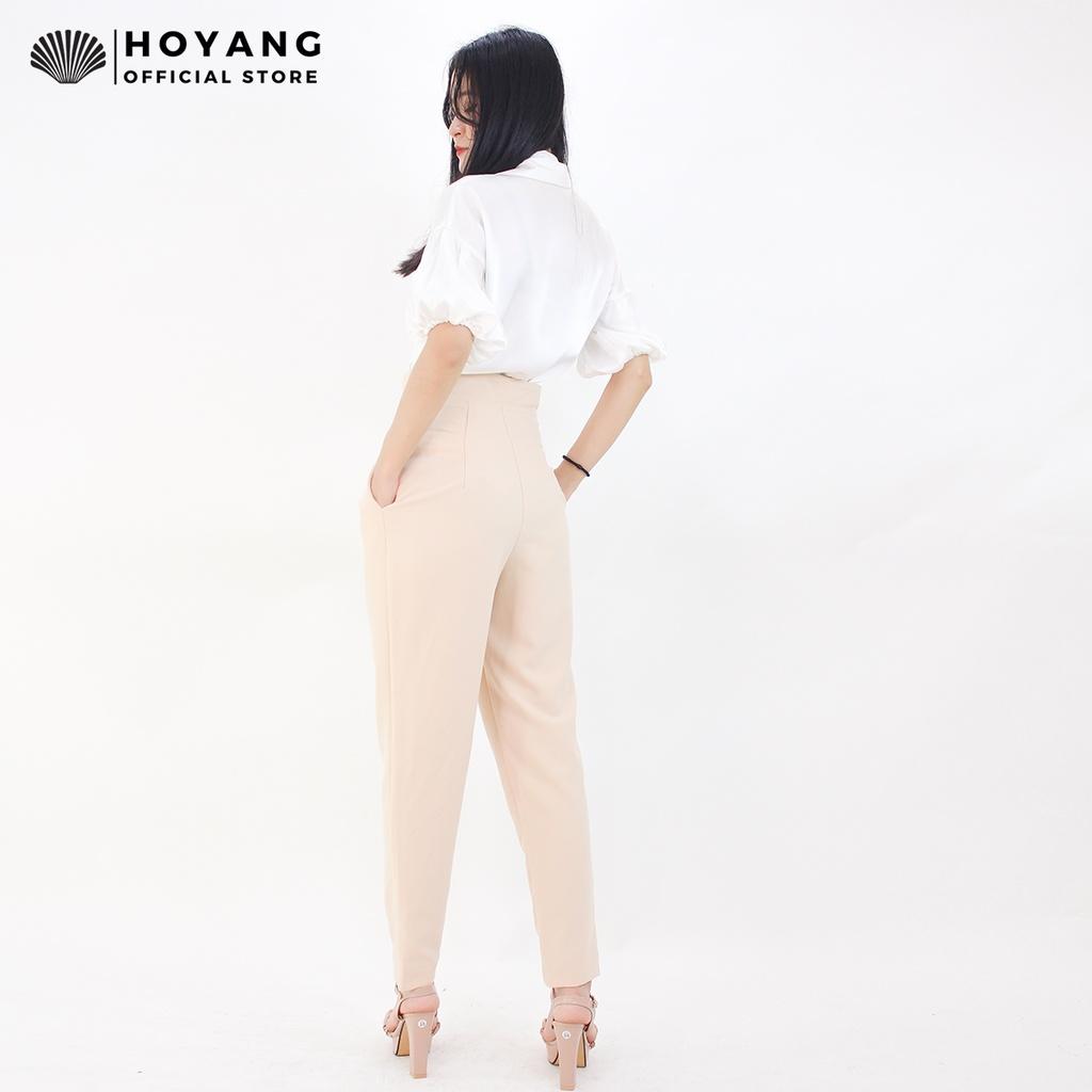 Áo Sơ Mi Trắng Phi Lụa Mềm Mượt HOYANG AHY59