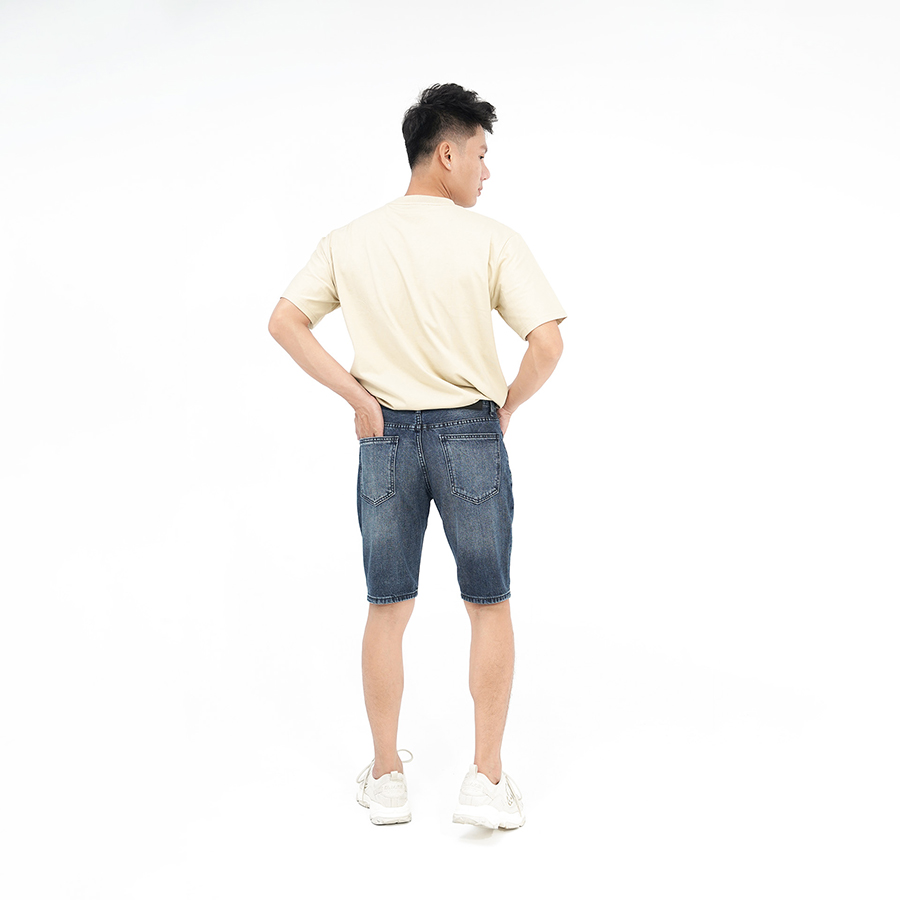 Quần Short Jeans Nam Form Slimfit Cotton Xanh Rách - Hunter X-Rays S51
