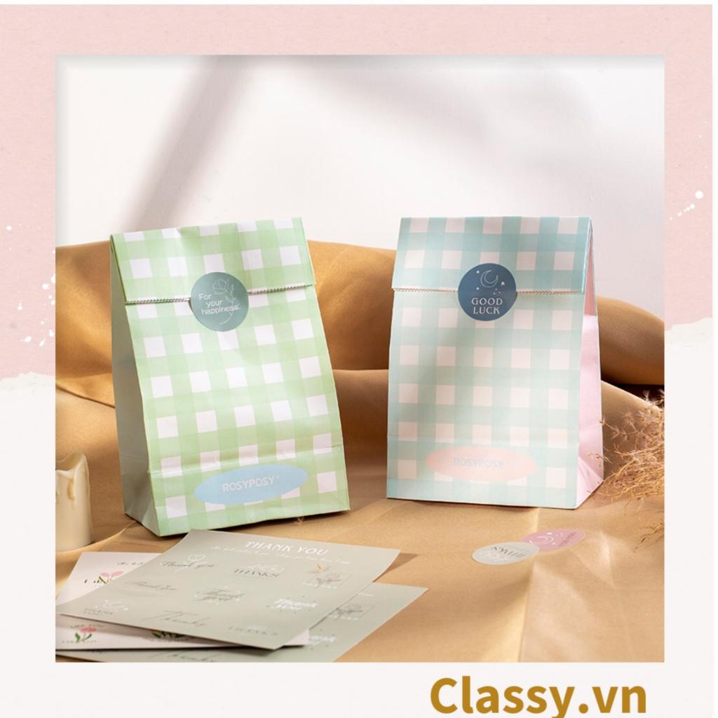 Cuộn 500 Sticker 2.5CM Thank you dán niêm phong túi giấy Classy , hộp bánh handmade, tem dán thiệp, hộp quà tặng Q686