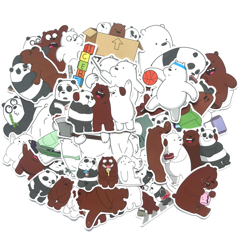 Set 60 sticker We Bare Bears (Chúng tôi đơn giản là Gấu)