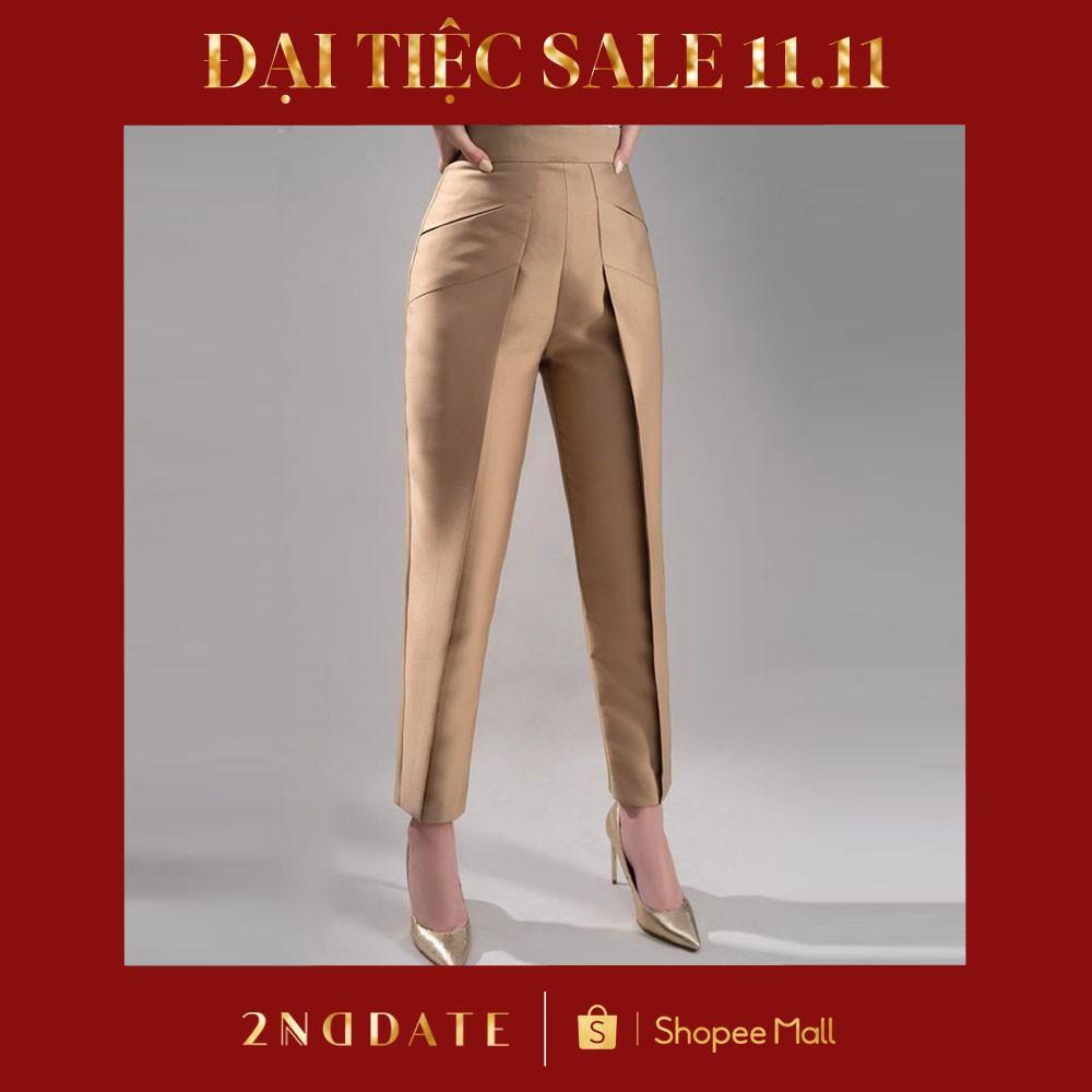 Quần dài nữ Taffeta Vạt đáp 2NDDATE TR017LF