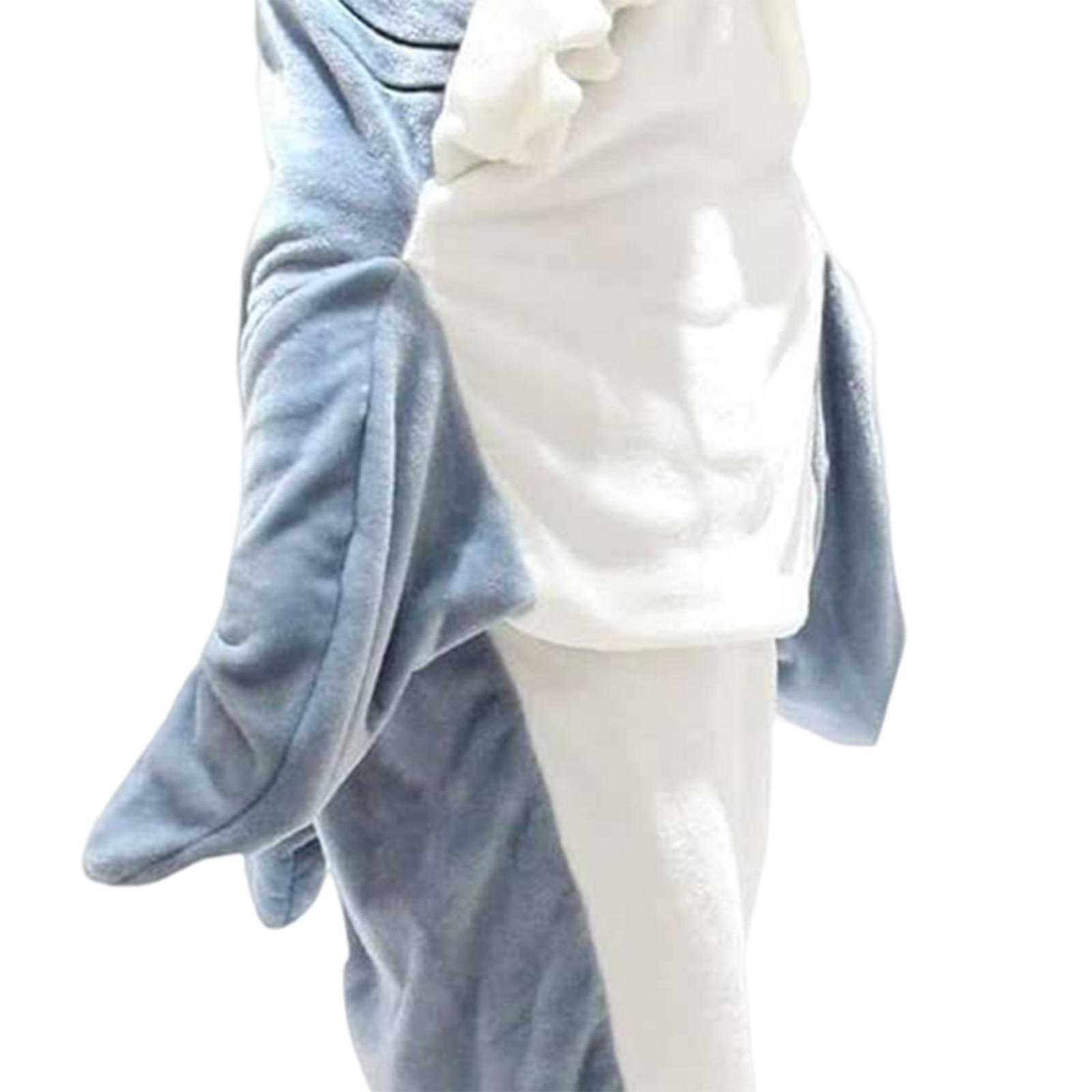 Blanket Wearable Shark Sleeping Bag Blanket Hoodie Sleep Dress Flannel Sleepwear Cute Plush Cozy Cosplay Costume for Celebration