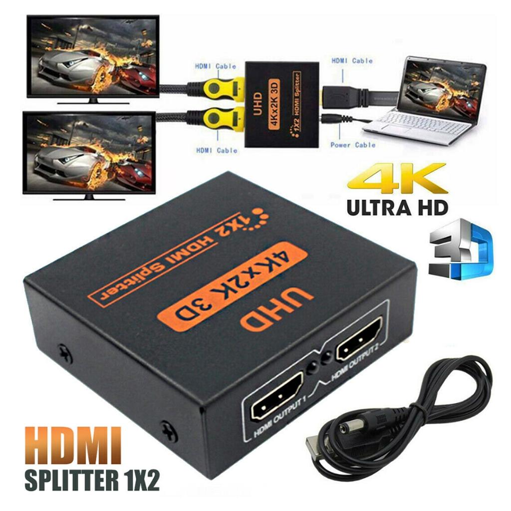 2x 1080P 3D 1 in 2 4K HDCP 1.4 Stripper HDMI Splitter Switcher for 3D HDTV