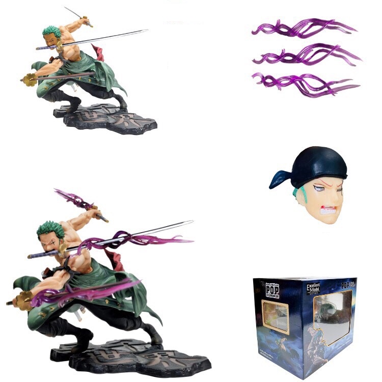 Mô hình One Piece RORONOA ZORO 3000 thế giới có 2 đầu 3 vòng hắc kiếm