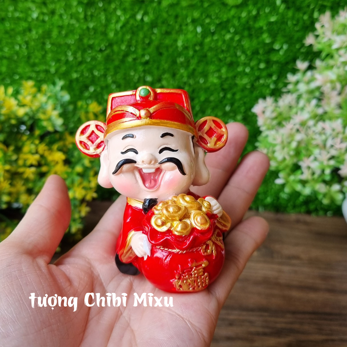 02 mẫu Thần Tài 7cm cầm liễng và thỏi vàng