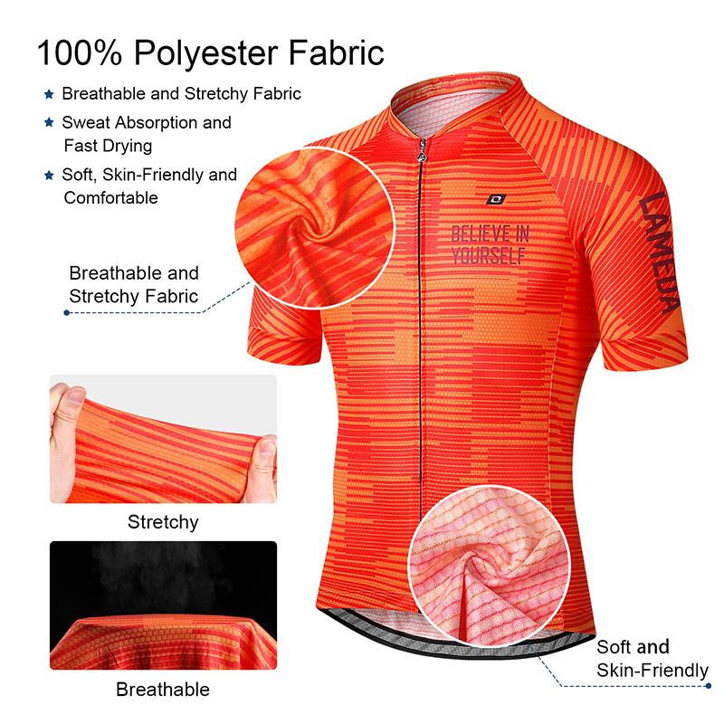 Áo đua xe đạp mùa hè cho nam giới màu cam tay áo ngắn MTB Team Quần áo Đồ xe đạp cho xe đạp cho xe đạp thể thao Color: Orange QH016 Size: XL