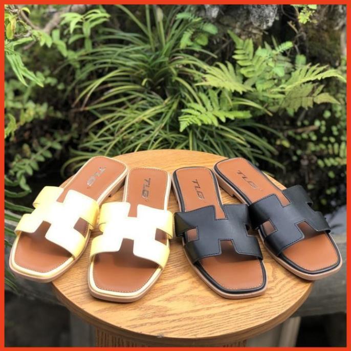 TLG Dép Thời Trang Nữ Da PU Cao Cấp Quai Ngang Chũ H Lót Dép Mềm Êm 21307