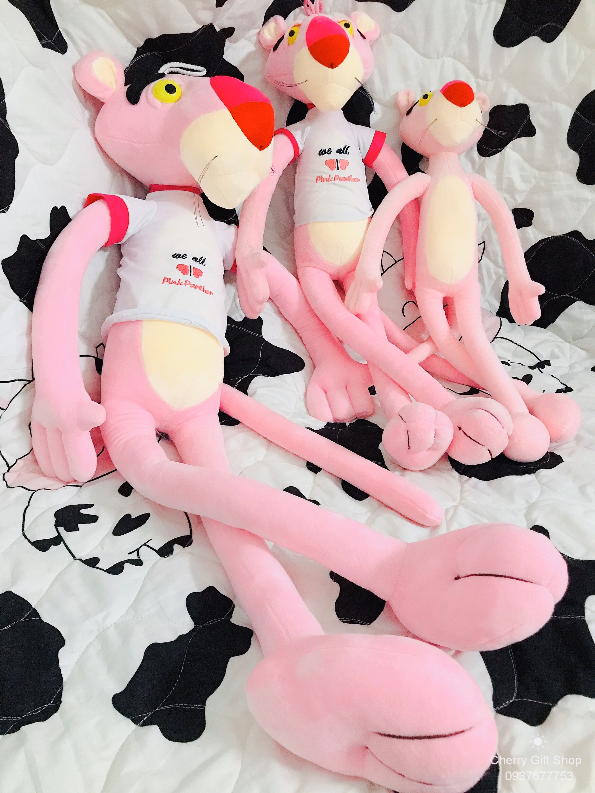 Gấu bông báo hồng Pink Panther – Quà tặng thú nhồi bông siêu dễ thương – Size 120 cm – Gối ôm cho bé ngủ ngon