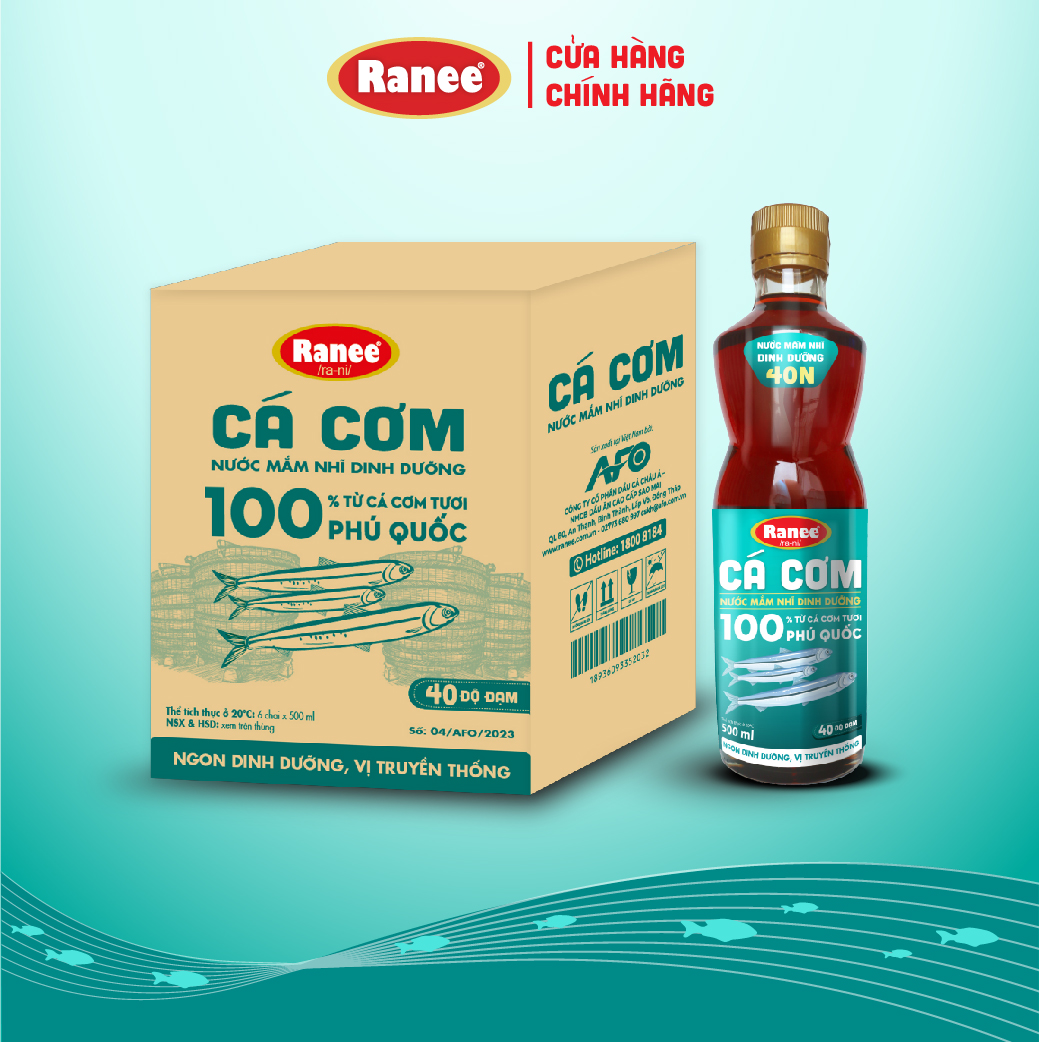 Thùng nước mắm nhĩ dinh dưỡng Ranee cá cơm 40N 500ml