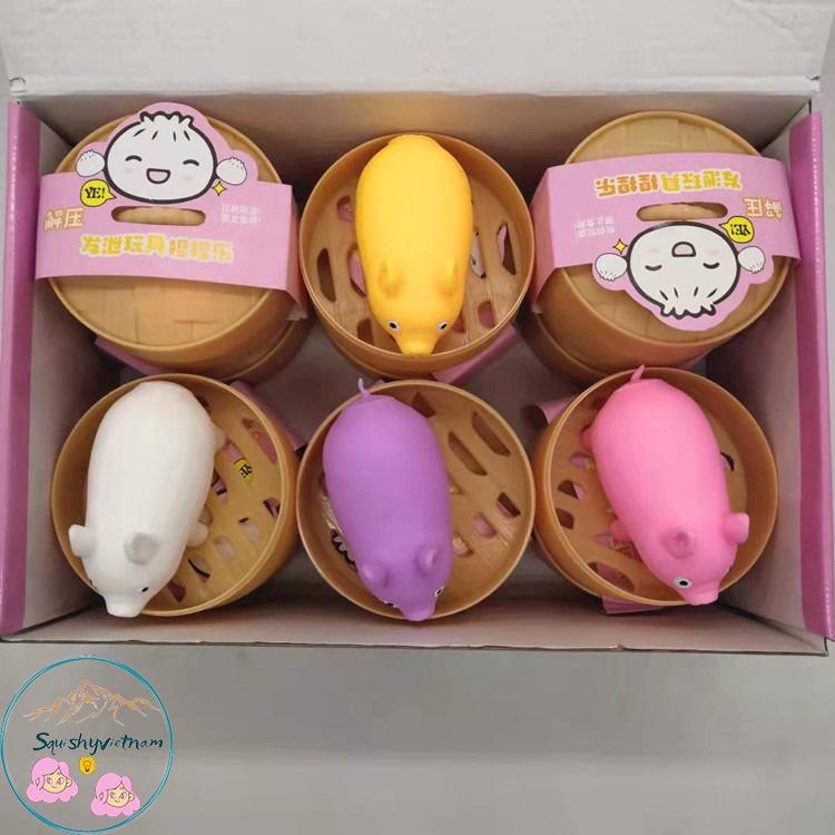 Squishy HEO HỒNG heo xám heo đen heo vàng heo trắng heo tím mềm mịn dễ thương chân thực giảm stress co dãn đàn h