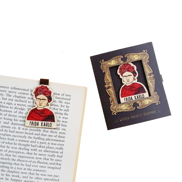 Bookmark gỗ nam châm Frida Kahlo