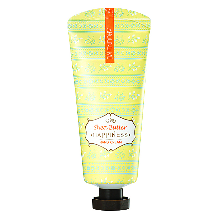 Kem dưỡng da tay Around Me Happiness Hand Cream Hàn Quốc 60g (Bơ hạt mỡ) + Móc khóa