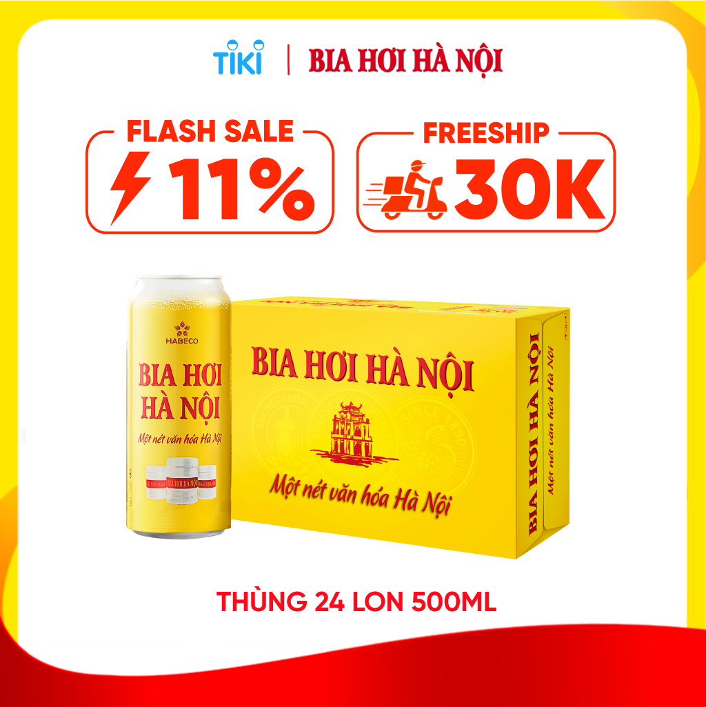 Bia Hơi Hà Nội - Thùng 24 lon 500ml