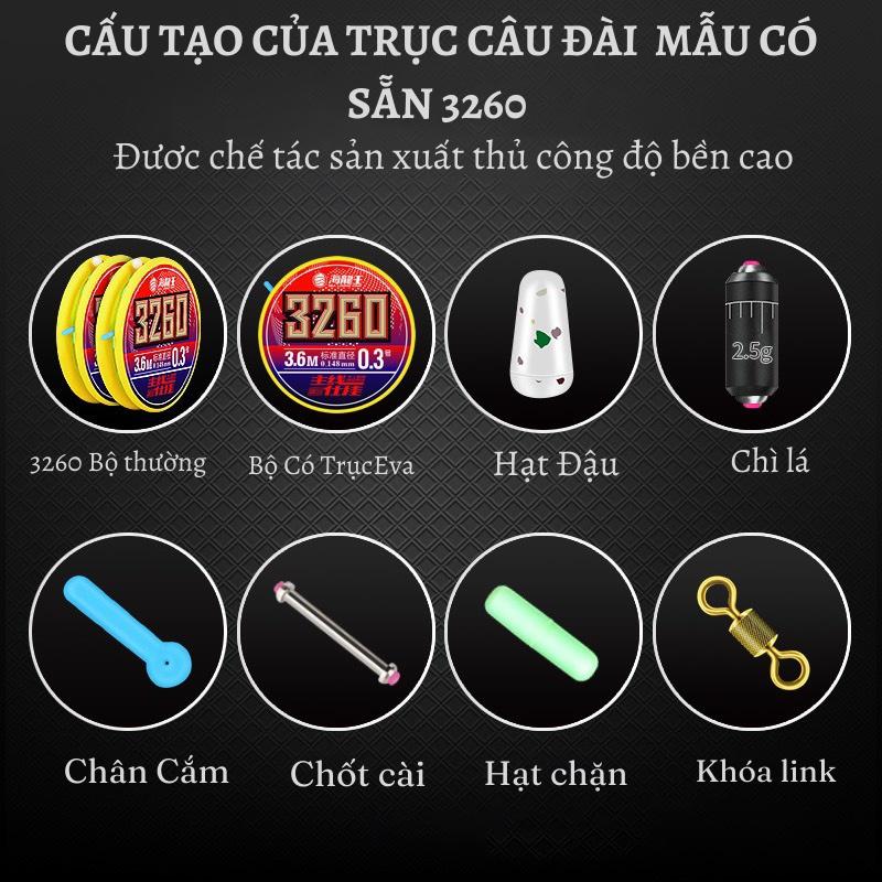 Trục Câu Đài 3260 Trục Buộc Sẵn Cước Câu Cá Tàng Hình, Cao Cấp Chuyên Săn Hàng Có Đủ Size