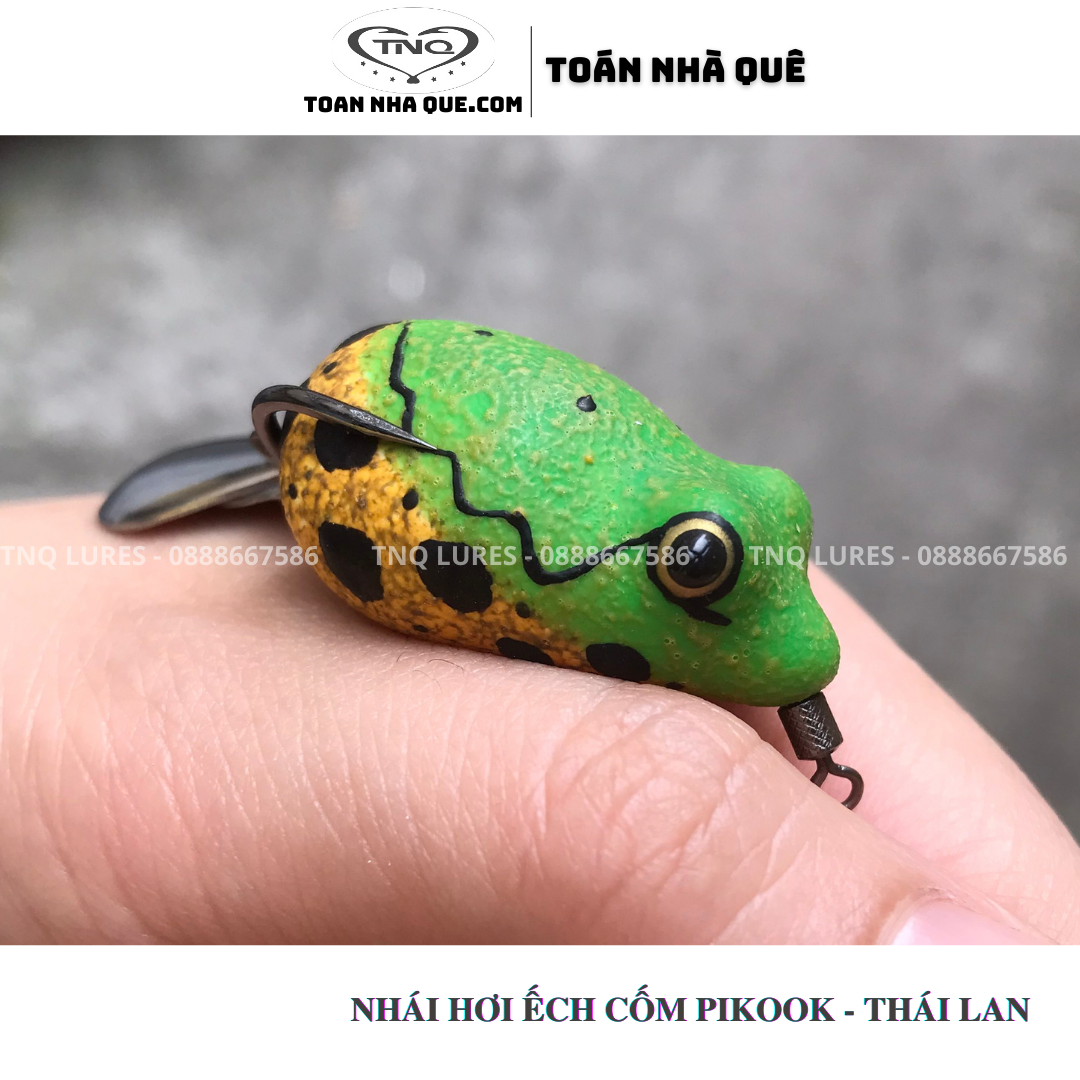 Nhái hơi ếch cốm Pikook Thái Lan giao màu ngẫu nhiên- nổi 4cm – 8g TNQ LURE - Toán nhà quê