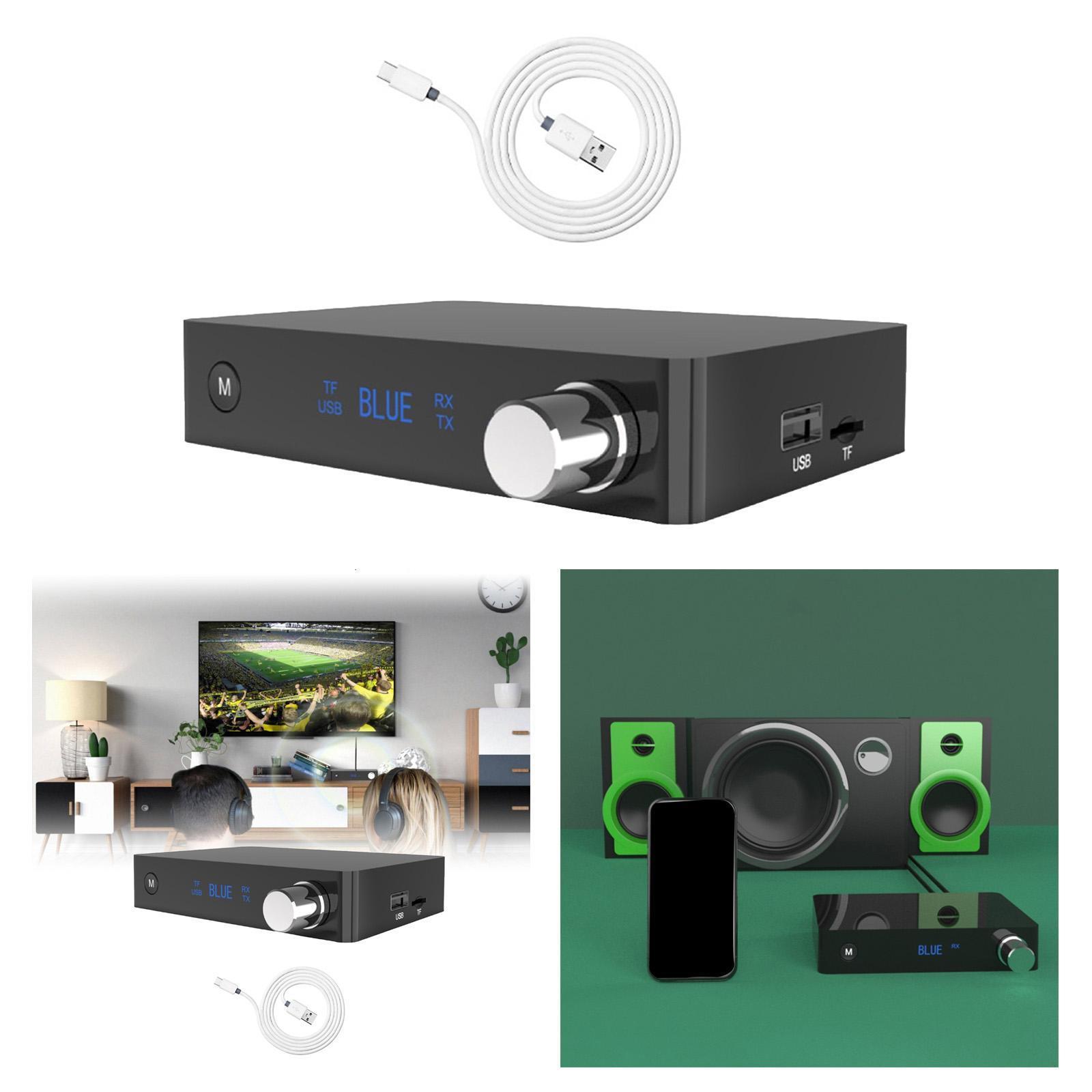 Bluetooth V5.0 Transmitter and Receiver with 3.5mm Jack Adapter for TV Headphones Speaker Car Stereo - Low Latency for HiFi Sound