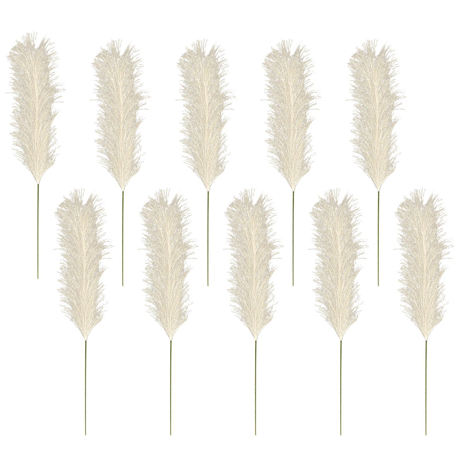 Faux Pampas Grass Bouquet 10pcs 24“/61cm, Natural Artificial Pampas Grass Decor Reed, Boho Wedding Decor, Home Decoration