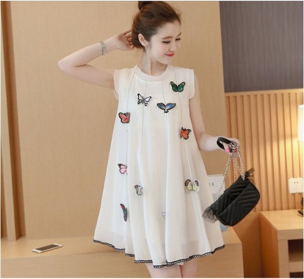 Đầm suông xoa đinh bướm xinh BY1077A