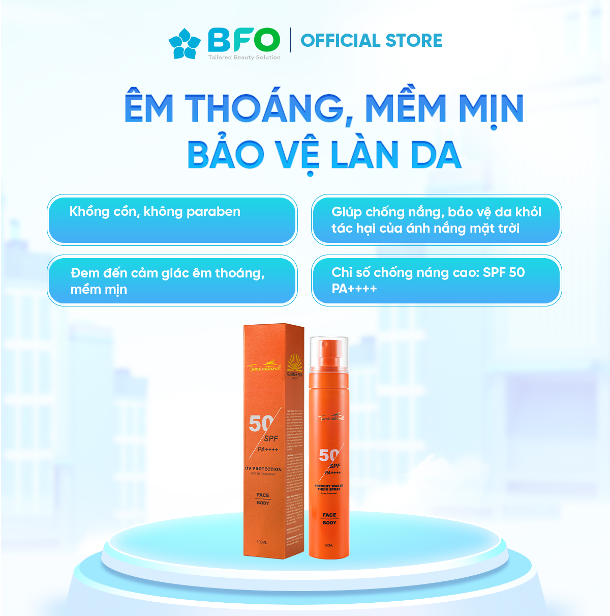 Xịt Chống Nắng Bảo Vệ Da Tối Ưu Summer SUN Spray SPF 50 PA++++ 100ml