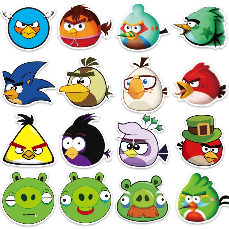 Sticker 100 miếng hình dán Angry Bird - hàng nhập khẩu