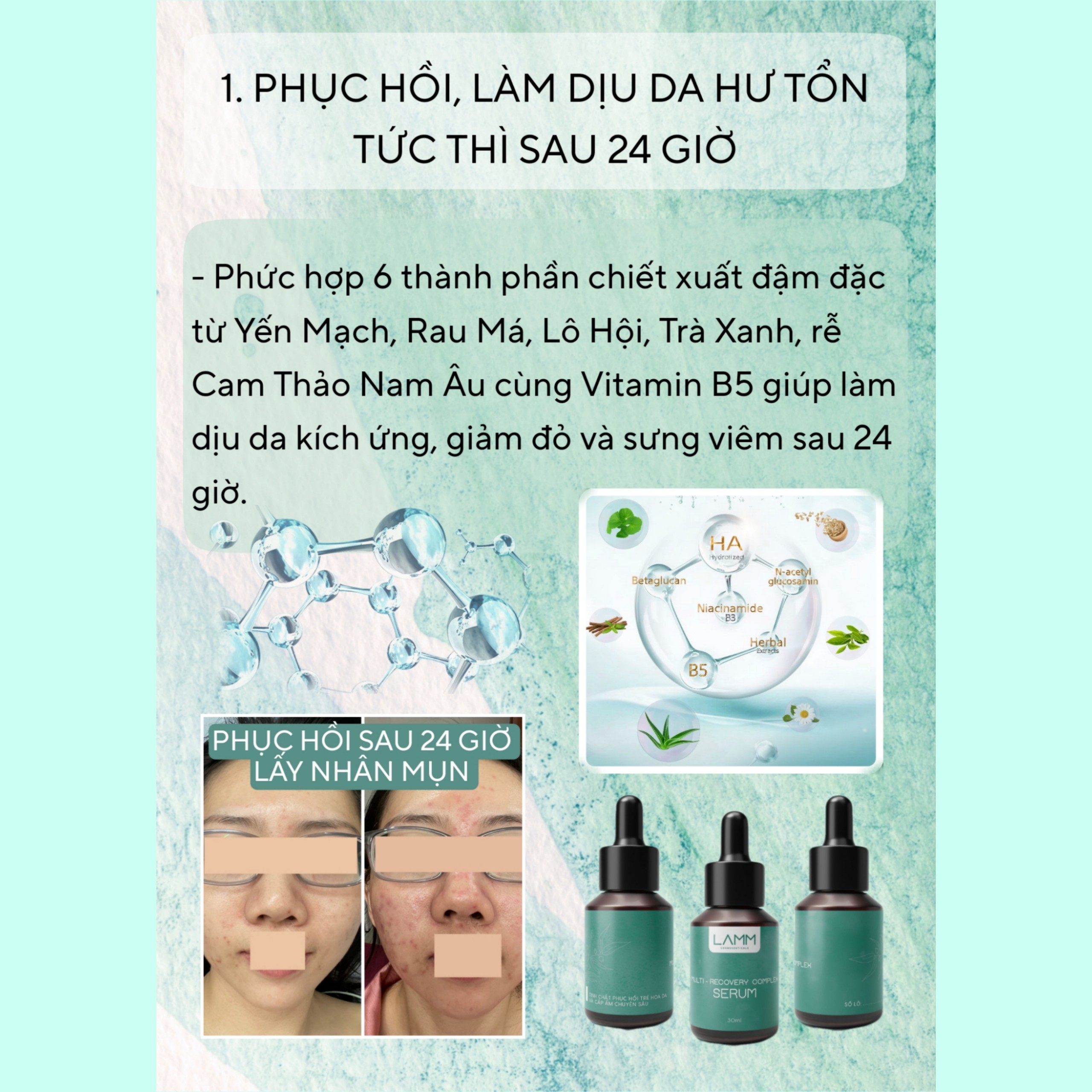 Serum siêu cấp ẩm dưỡng trắng da phục hồi se khít lỗ chân lông chiết xuất yến mạch Multi Recovery Complex Serum