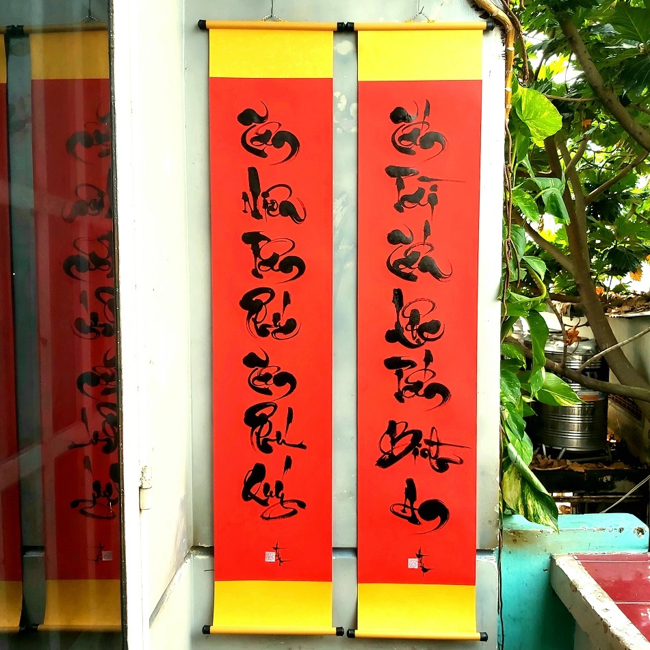 CÂU ĐỐI TẾT, câu đối thư pháp, tranh trang trí tết