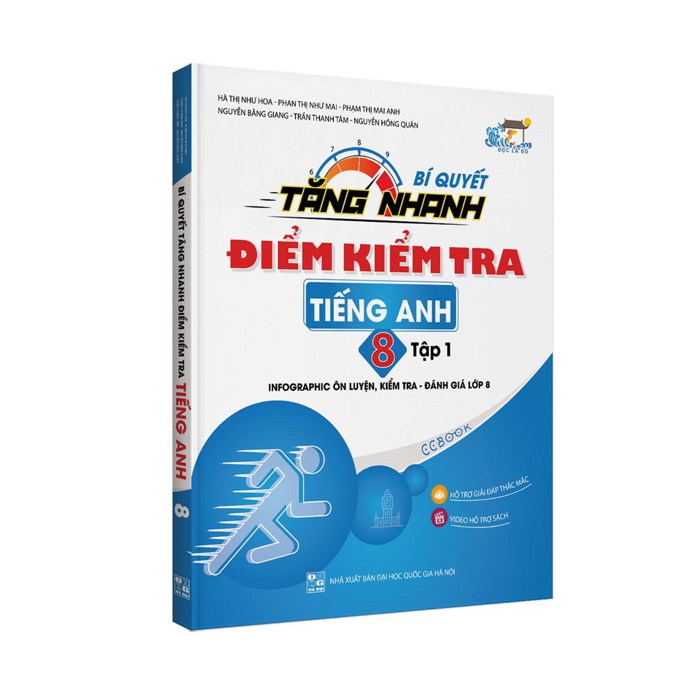 Sách - Combo Bí quyết tăng nhanh điểm kiểm tra Tiếng Anh 8 - Tập 1 + Tập 2