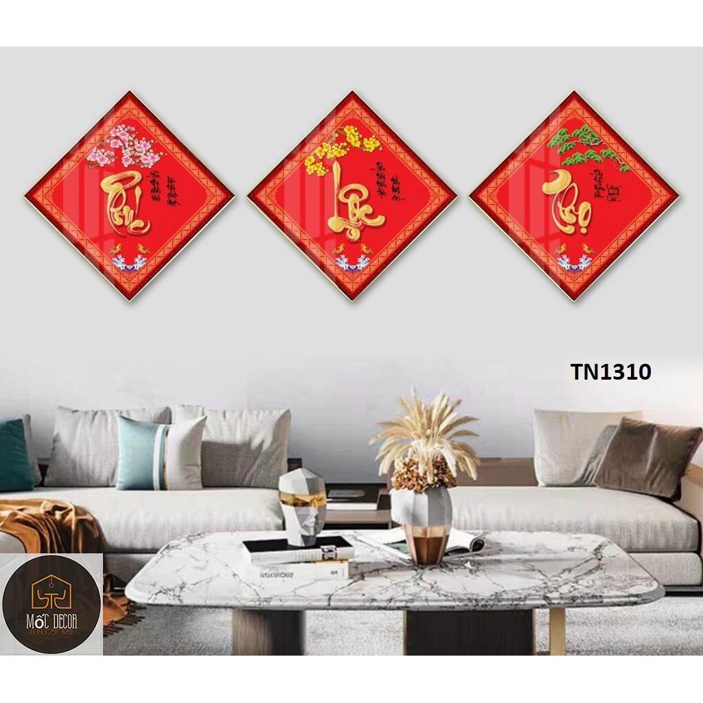 Xả mẫu tranh tráng gương hình quả trám Phúc Lộc Thọ siêu hot