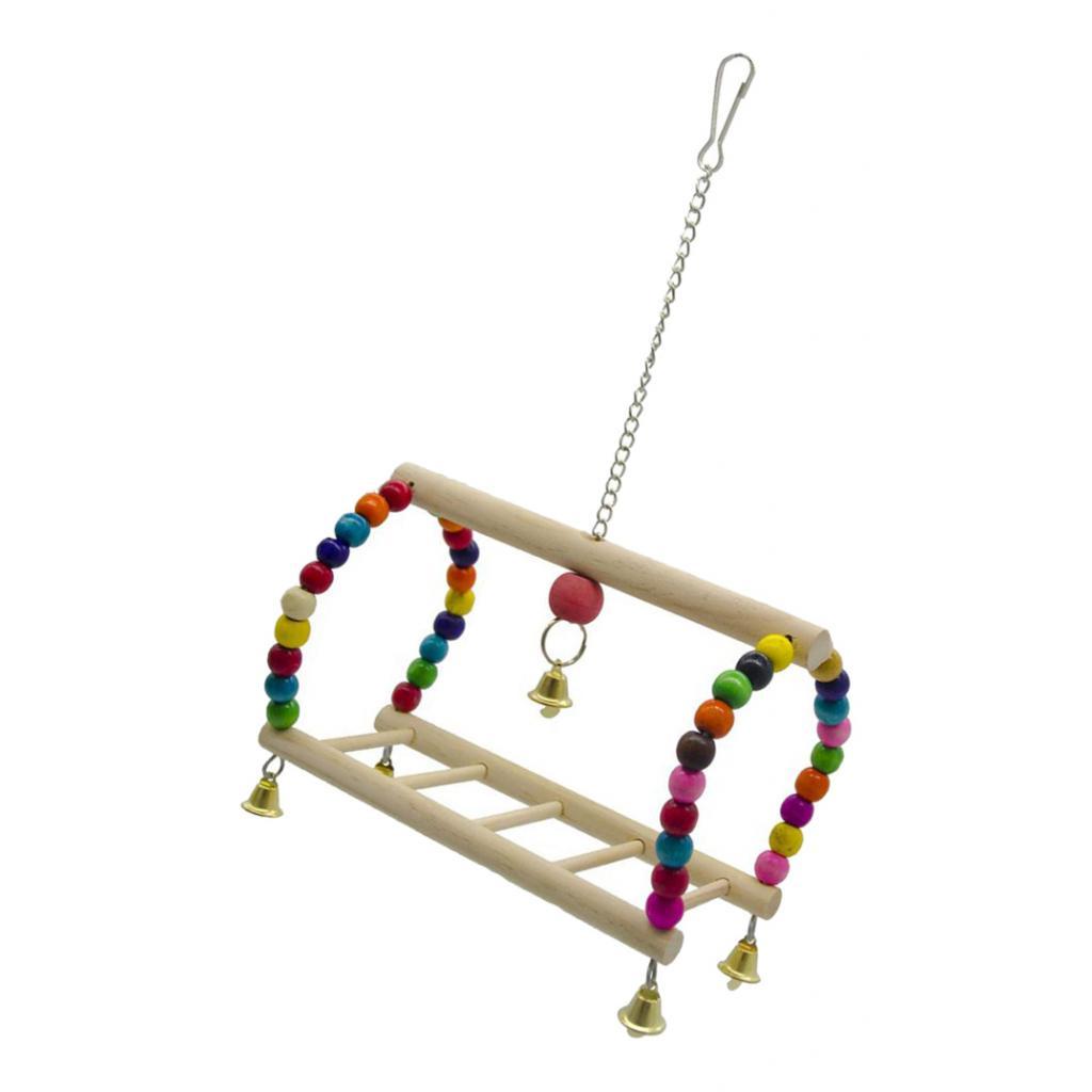 Parrots Cage Hanging Swing Toys Ladder Stand Perch For Small to Large Birds