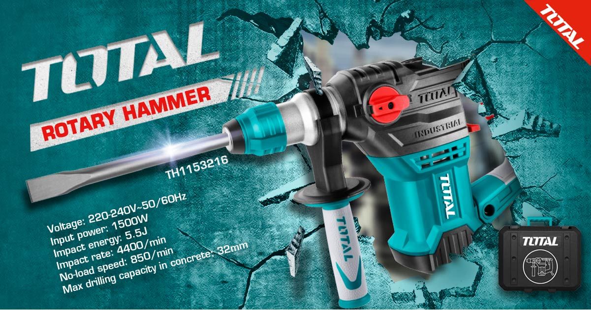 Máy khoan đục bê tông 1500w Total TH1153216 - Hàng chính hãng