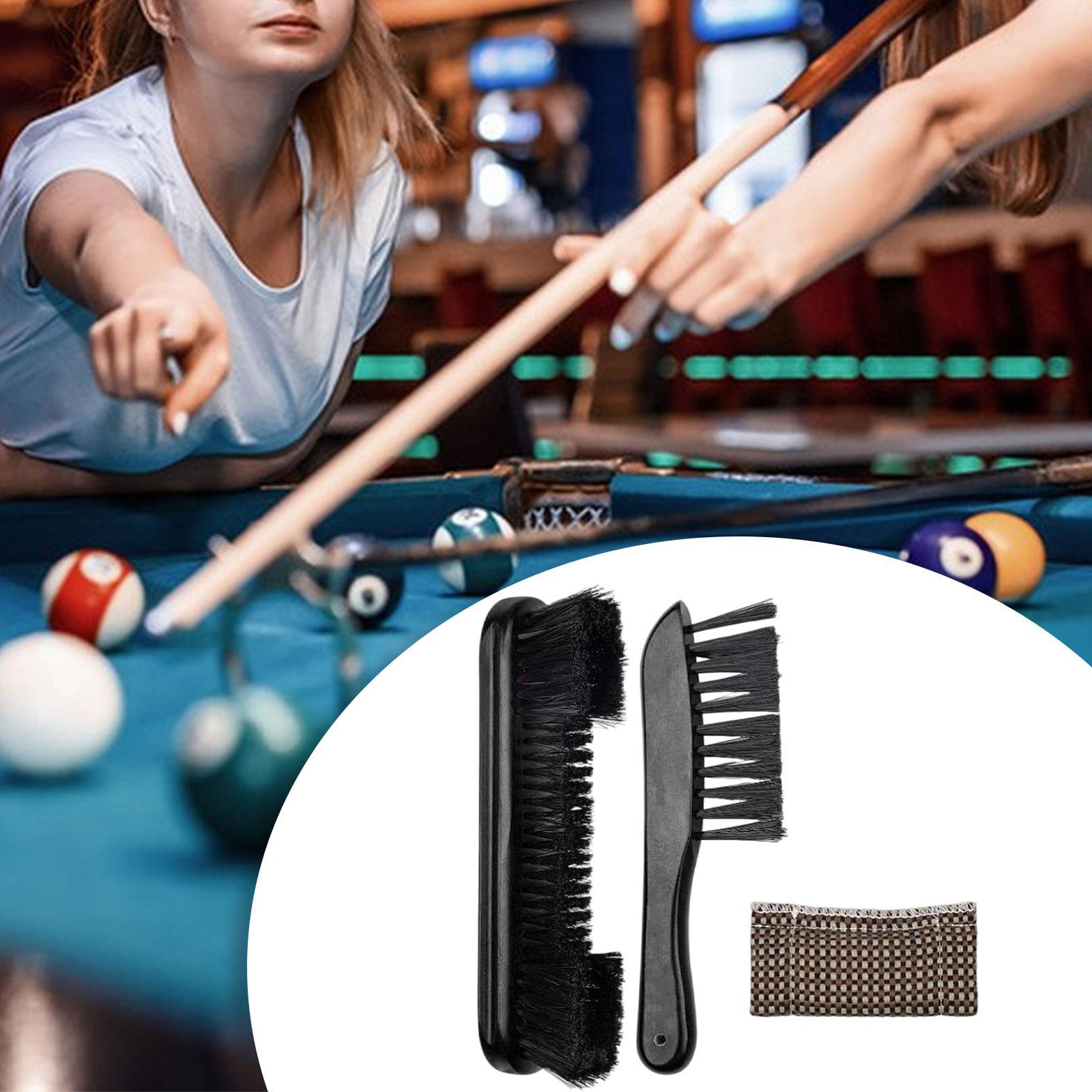 Pool Table Brush Set, Billiards Table Brush Pool Snooker, Portable Cleaning Tool Wood Handle, Nylon Brush for Indoor Outdoor Billiard Accessory