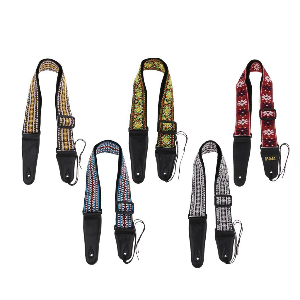 Embroidered Guitar Neck Shoulder Strap Belt for Guitar Accessory