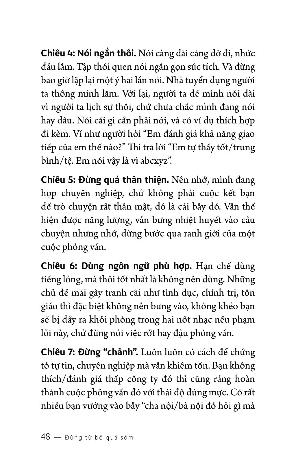 Đừng Từ Bỏ Quá Sớm