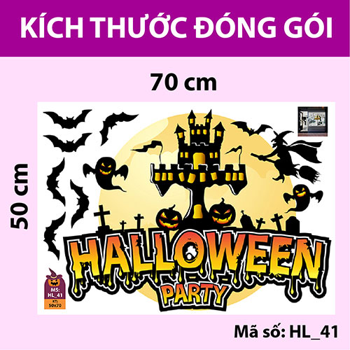 DECAL TRANG TRÍ HALLOWEEN COMBO SỐ 7