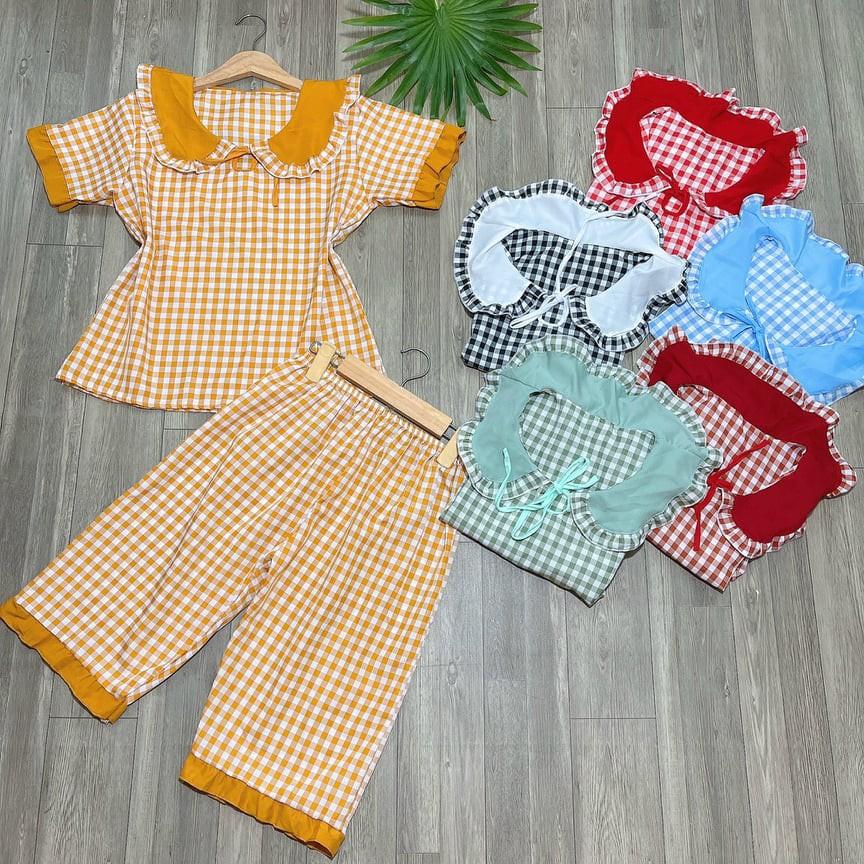 Bộ kate lụa, quần lửng mặc nhà dễ thương - ảnh thật Shop tự chụp