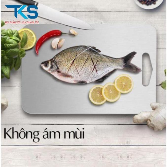 Thớt inox 304 kháng khuẩn, vệ sinh dễ dàng, rã đông nhanh, chống ẩm mốc, không xước dăm, không mùn gỗ