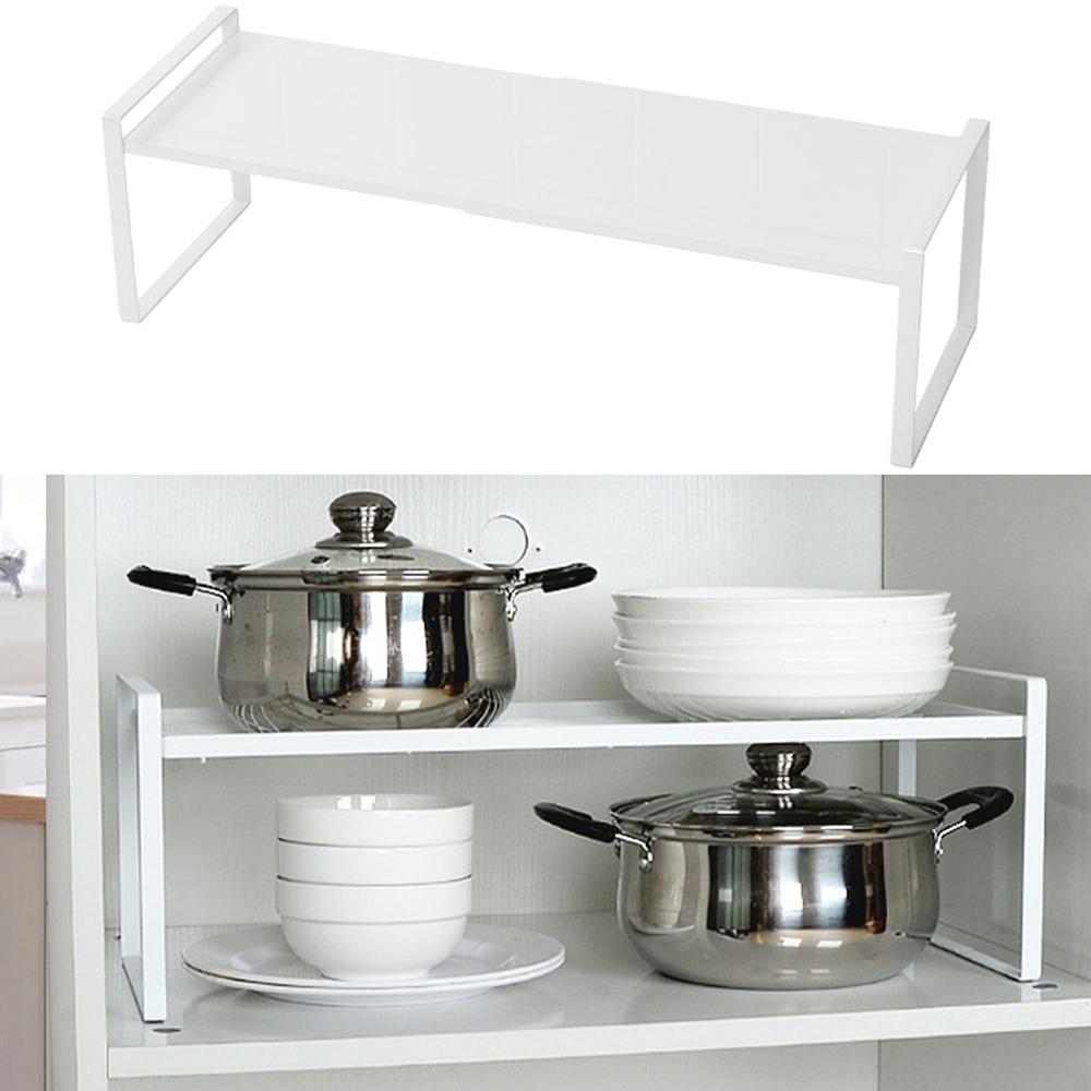 Expandable Cabinet Shelf Organizer Storage Rack Space Riser for Kitchen Bathroom Pantry Spice Cupboard Countertop Desk Home Office Dish Cup Bottle Pot