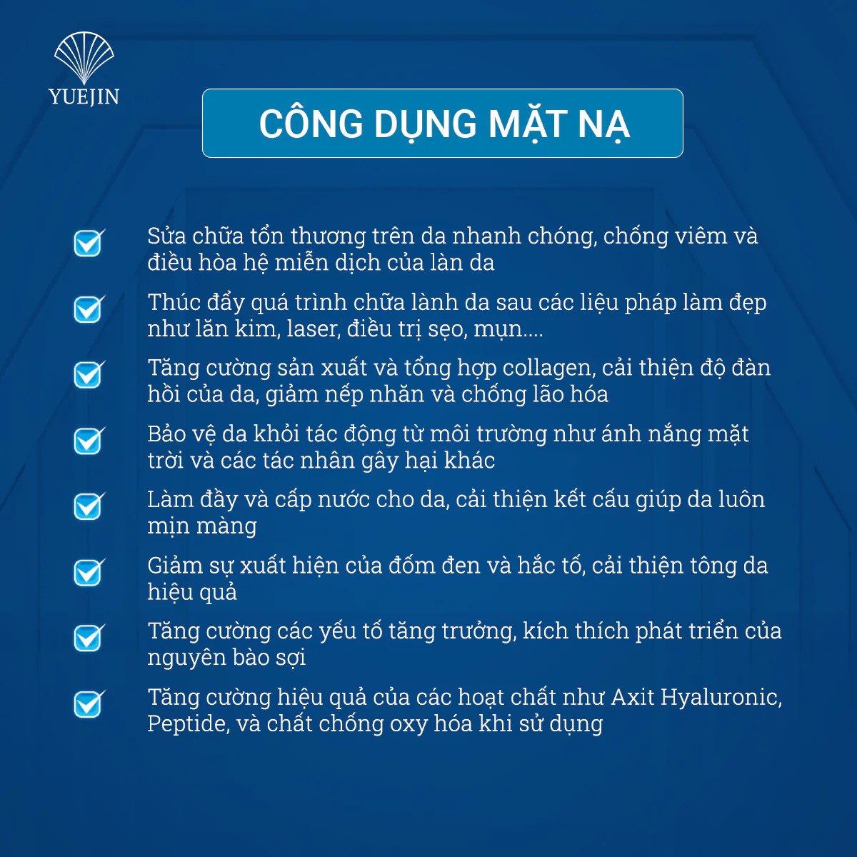 Mặt nạ tế bào gốc Exosome Mask - Yuejin, giúp phục hồi da, chống lão hóa, da sáng mịn (Lẻ 1 miếng)