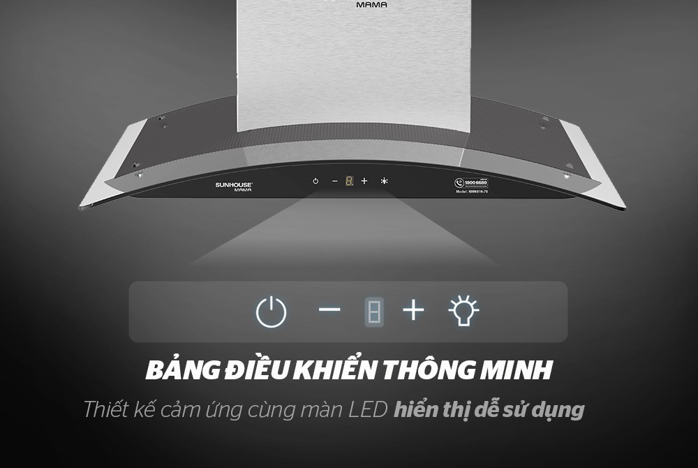 Máy Hút Mùi Kính Cong Sunhouse MMB6682-70 - Hàng Chính Hãng