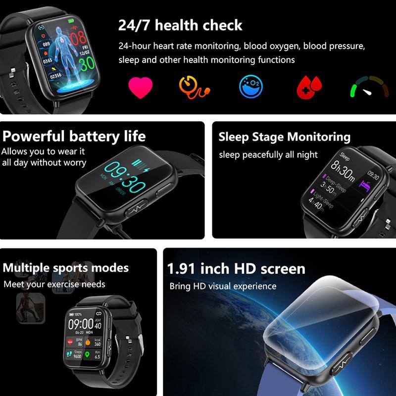 2023 Mới không xâm lấn đường ECG PPG Đồng hồ thông minh Men Nhịp tim Oxygen Sức khỏe SMARTWATCH Women Waterproof Sports