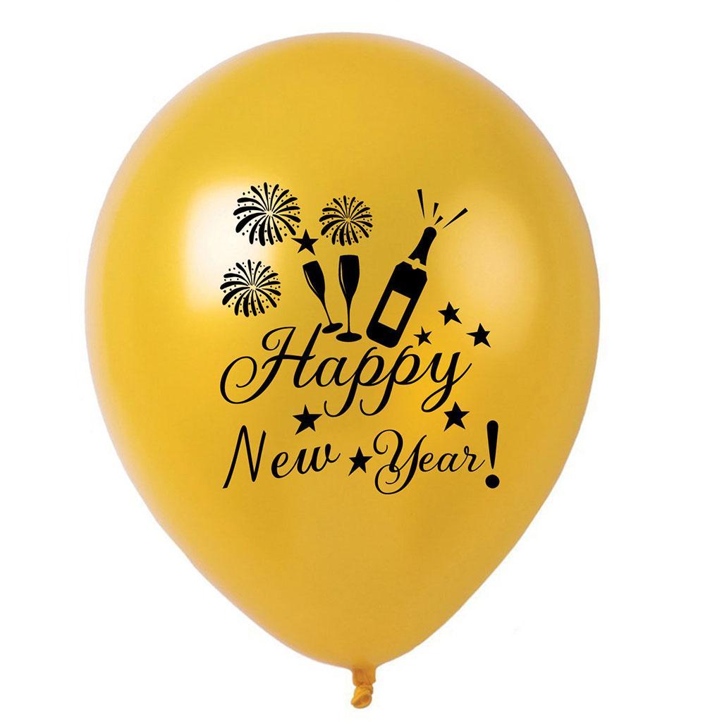 Happy New Year Balloon Tassel Bunting Banner Set Party Decoration Gold