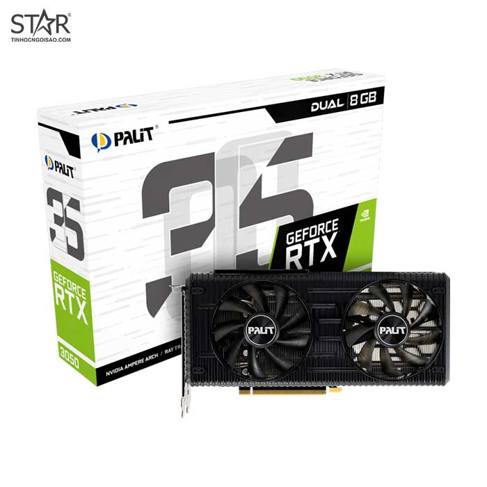 VGA Palit GeForce RTX 3050 Dual 8GB DDR6 - Hàng Chính Hãng