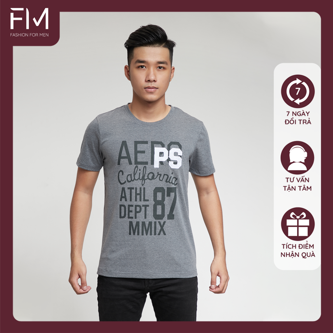 Áo thun nam cổ tròn tay ngắn, chất thun cao cấp, trẻ trung, năng động – FORMEN SHOP – FMPS080