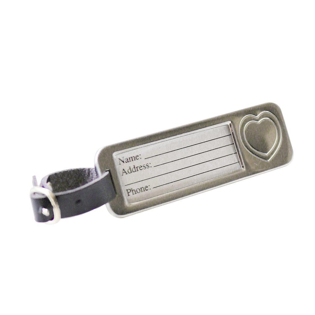Silver Metal Love Heart Luggage Tag Wedding Bomboniere Party Gift Favors