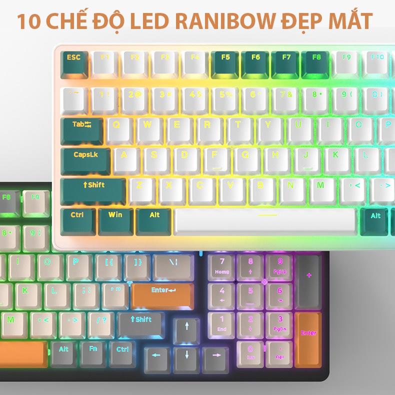 Bàn phím cơ Coputa Bàn phím máy tính laptop gaming có dây cao cấp Full LED Rainbow nhiều chế độ K3