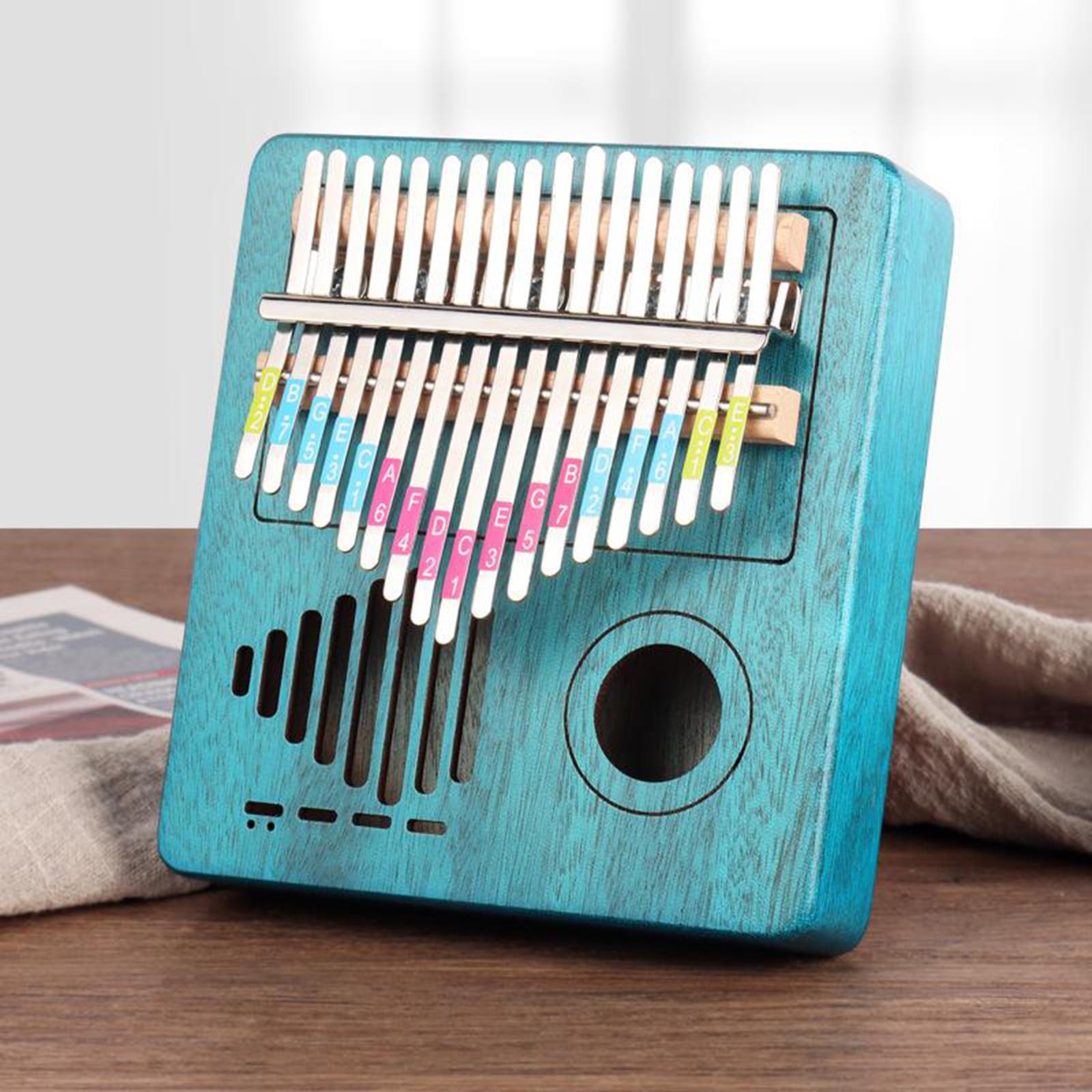 Kalimba 17 Key Thumb Piano Wooden Musical Instrument w/ Bag Tuner Hammer